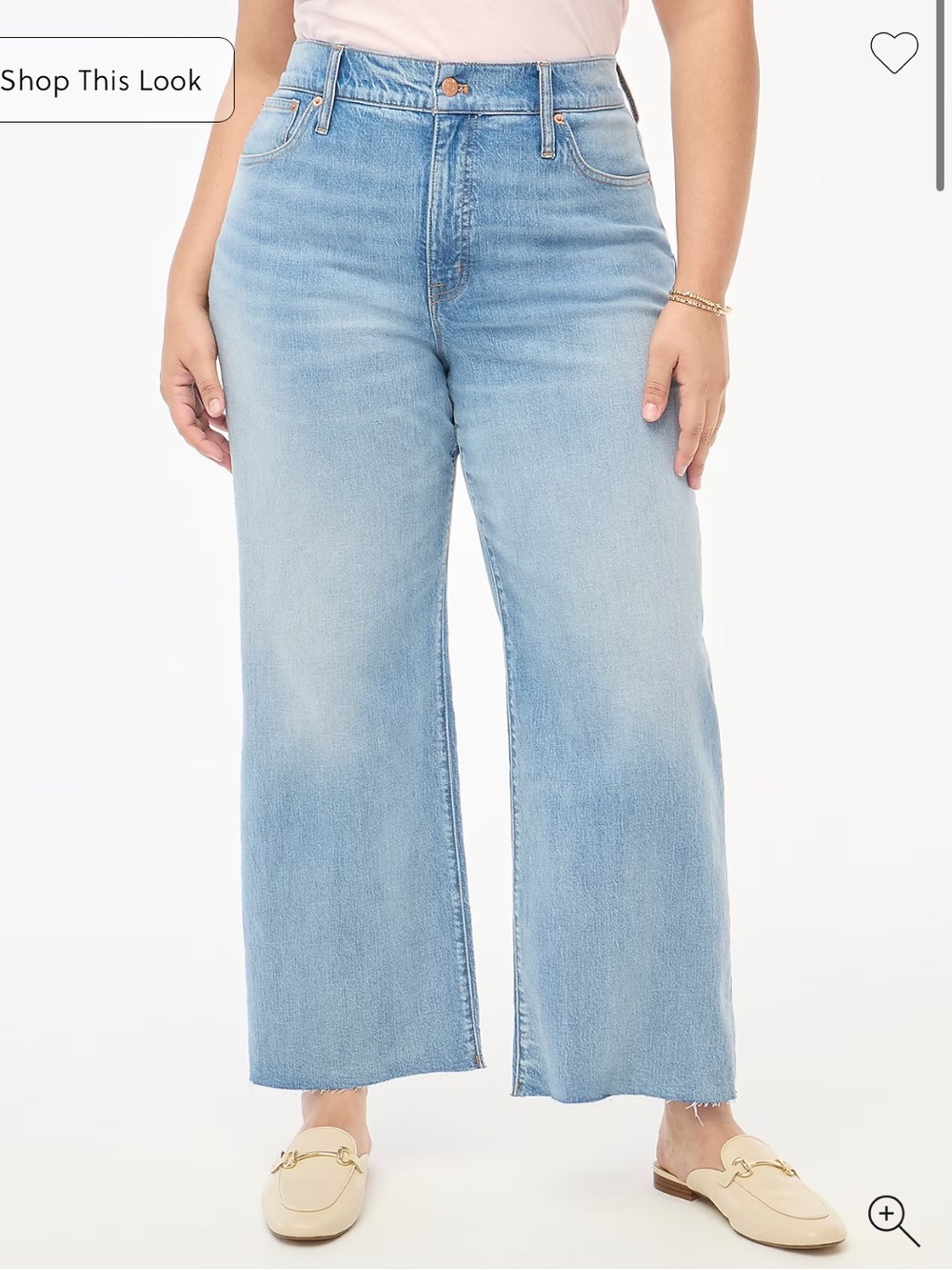 J Crew Spring Storm Wash Wide Leg Crop Jeans